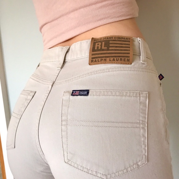 Polo Ralph Lauren Pants - Vintage Polo Jeans by Ralph Lauren Tan Mom Short